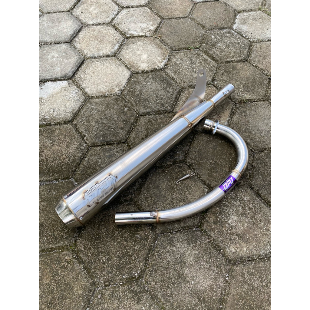 Knalpot gl100 original dpj full stenlis leher model landai 35rata suara plorr dan cirr