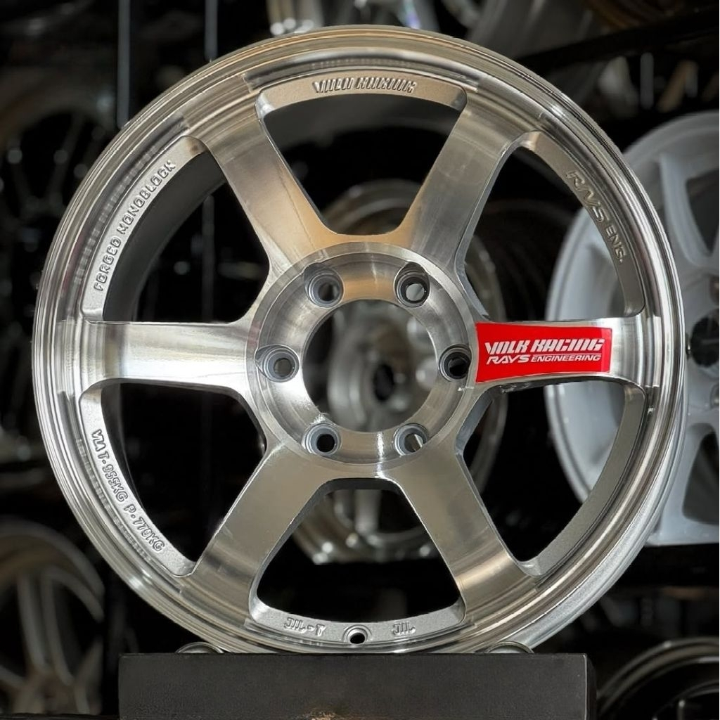 velg racing r18 lebar 9 VOLKRAYS TE37 FULL POLISH velg mobil ring 18 Isuzu mux Ford everest pajero f