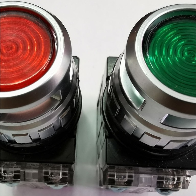 Hanyoung Push Button Lamp 25mm CRX-G25MAR (Merah), CRX-G25MAG (Hijau) 220v