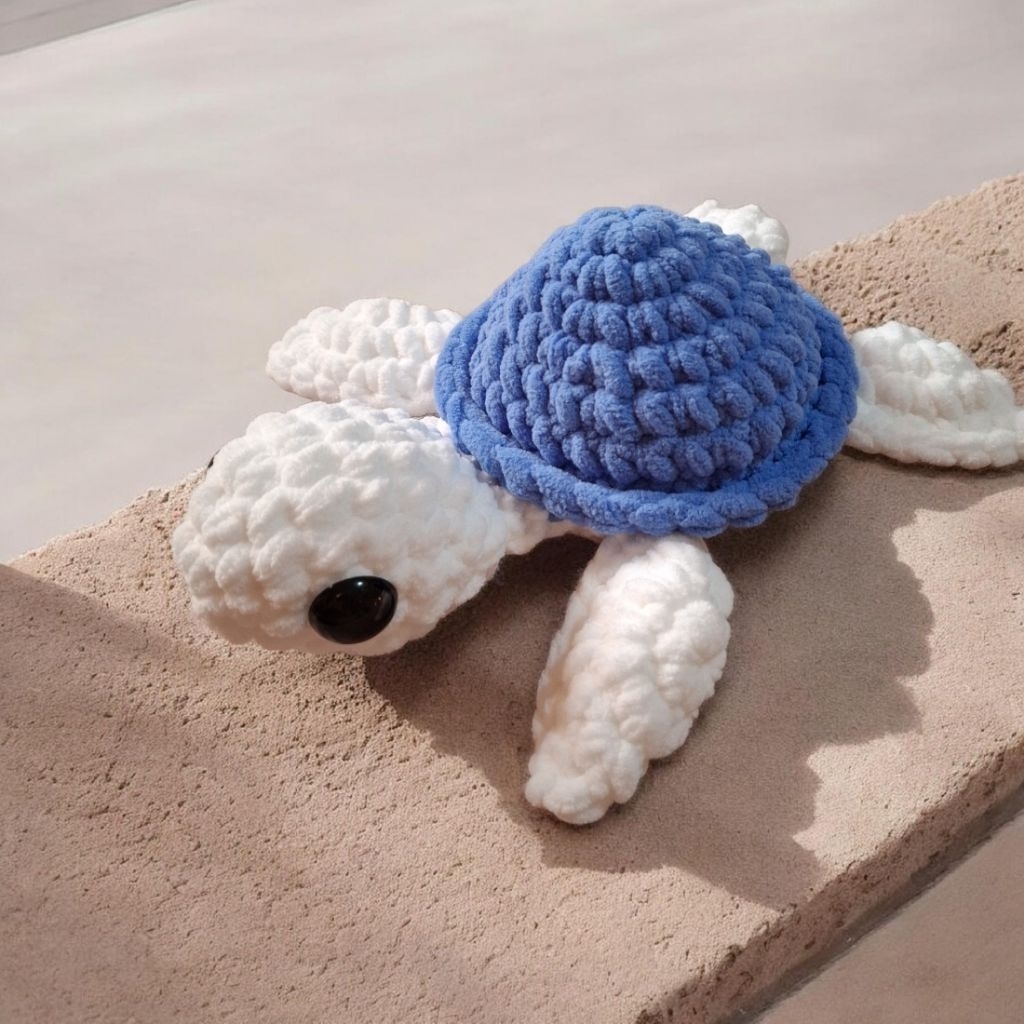 Boneka Amigurumi Jumbo Sea Blue Turtle / Kura kura