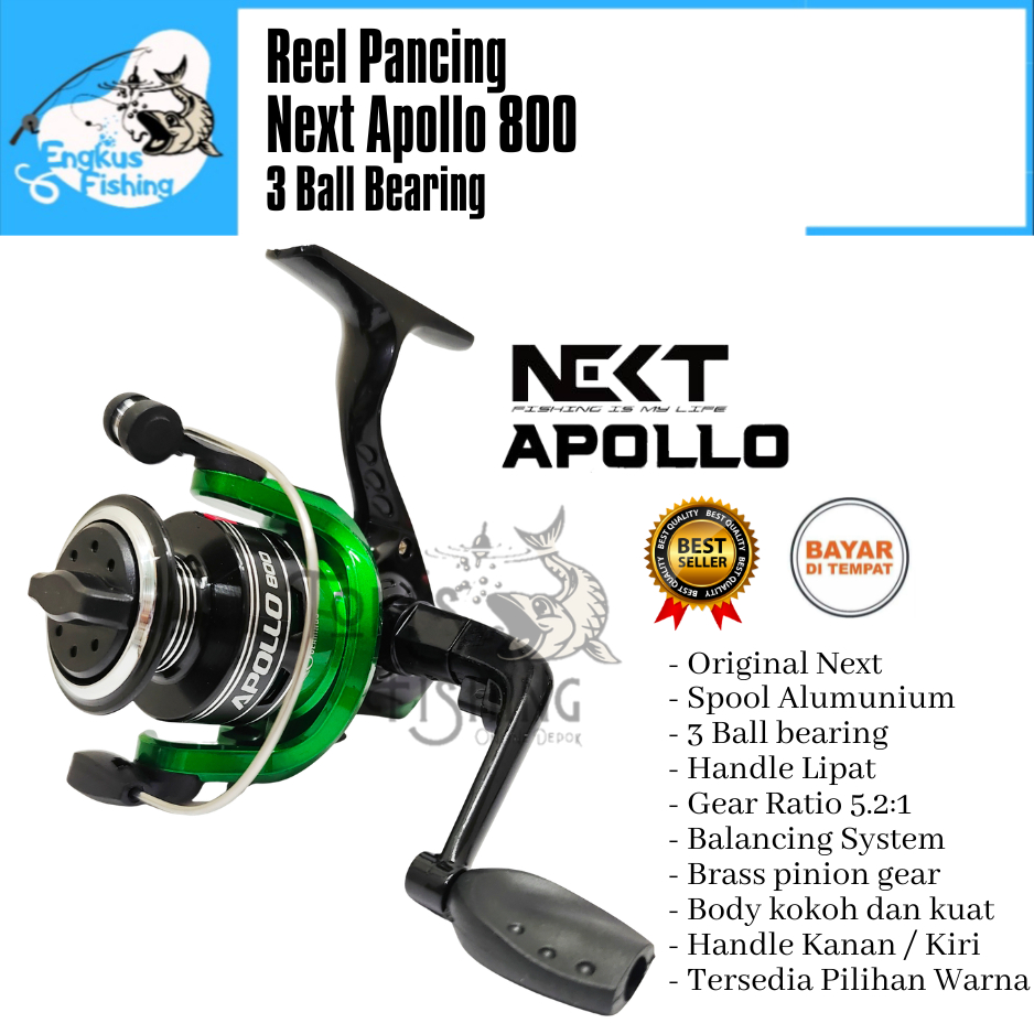 BIG SALE Reel Pancing NEXT APOLLO 800 Aluminium (3 Bearing) Murah - Engkus Fishing