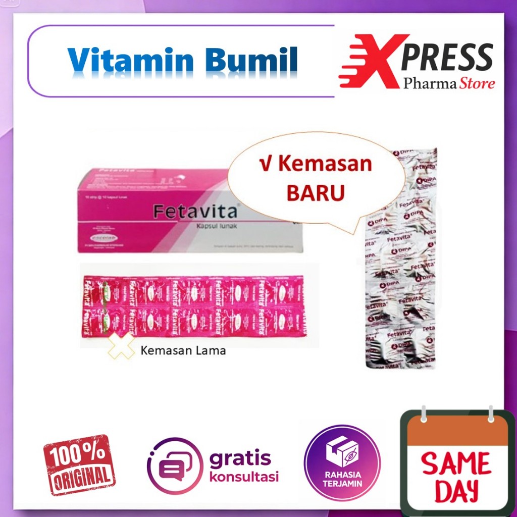 XPRESS  1 strip Fetavita Kapsul Vitamin Ibu Hamil Nutrisi Feta Vita fetafita Vetavita Vetafita