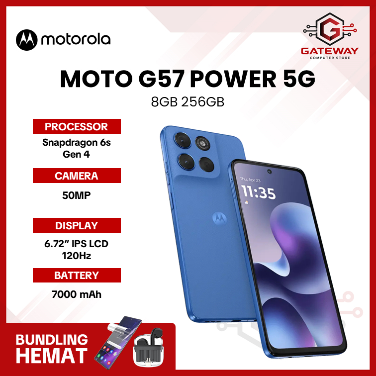 Moto G57 Power 5G - RAMBoost 24GB/256GB - Snapdragon6s Gen4 - Antutu 625K - 7000mAh SiliconCarbon - 