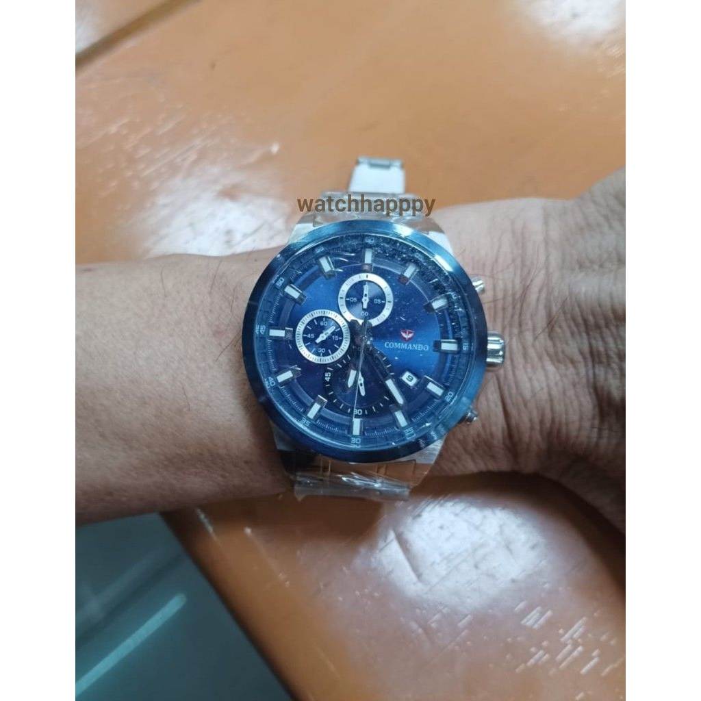 WatchHappy Commando 7003 C7003G C7003 C 7003 Men Sport Watch Black Rose Gold 100% Original Warranty
