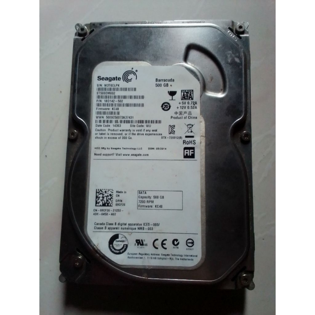 HDD Desktop 500GB Seagate 100/100