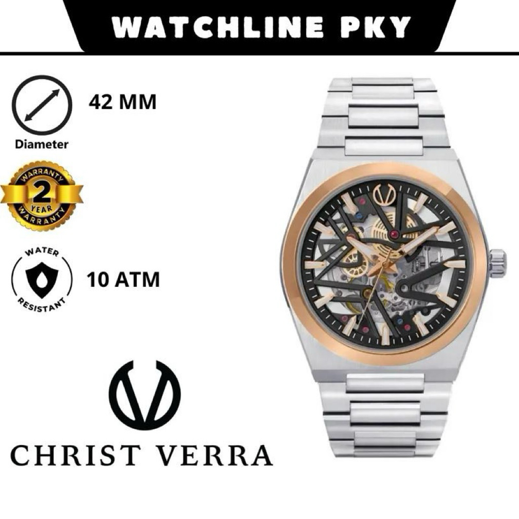JAM TANGAN PRIA BRAND CHRIST  VERRA ORIGINAL AUTOMATIC