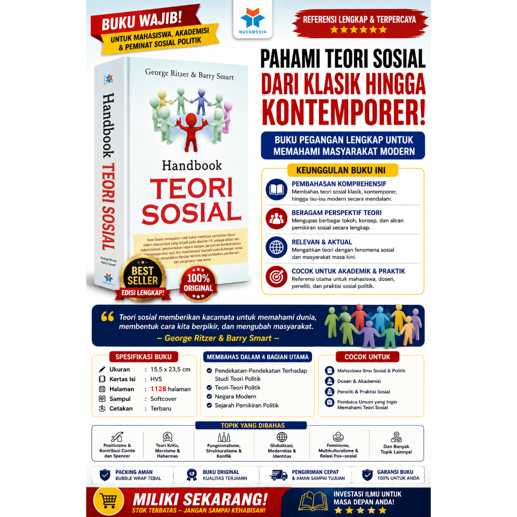 Nusamedia Buku Original - Handbook Teori Sosial - George Ritzer & Barry Smart