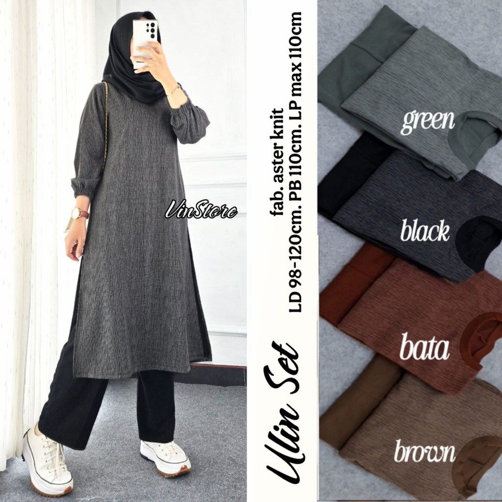 Ulin Set Celana Bahan Knit Import by Vinstore