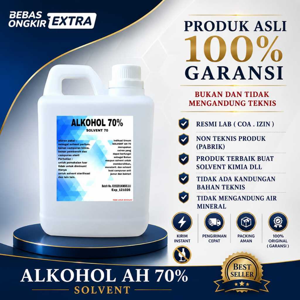 ALKOHOL 70% 500 ml SOLVENT PELARUT
