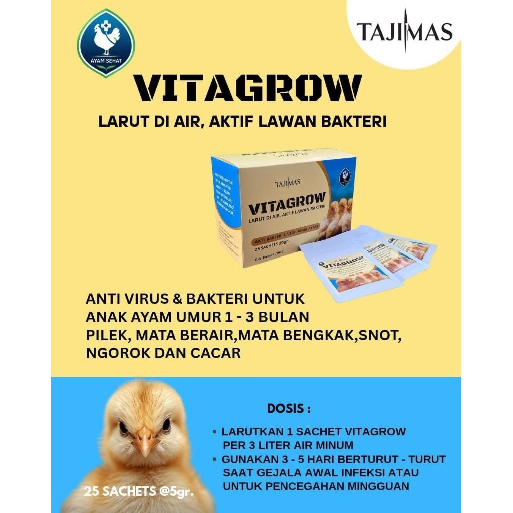 VITAGROW TAJIMAS OBAT ANAK AYAM (SASET)
