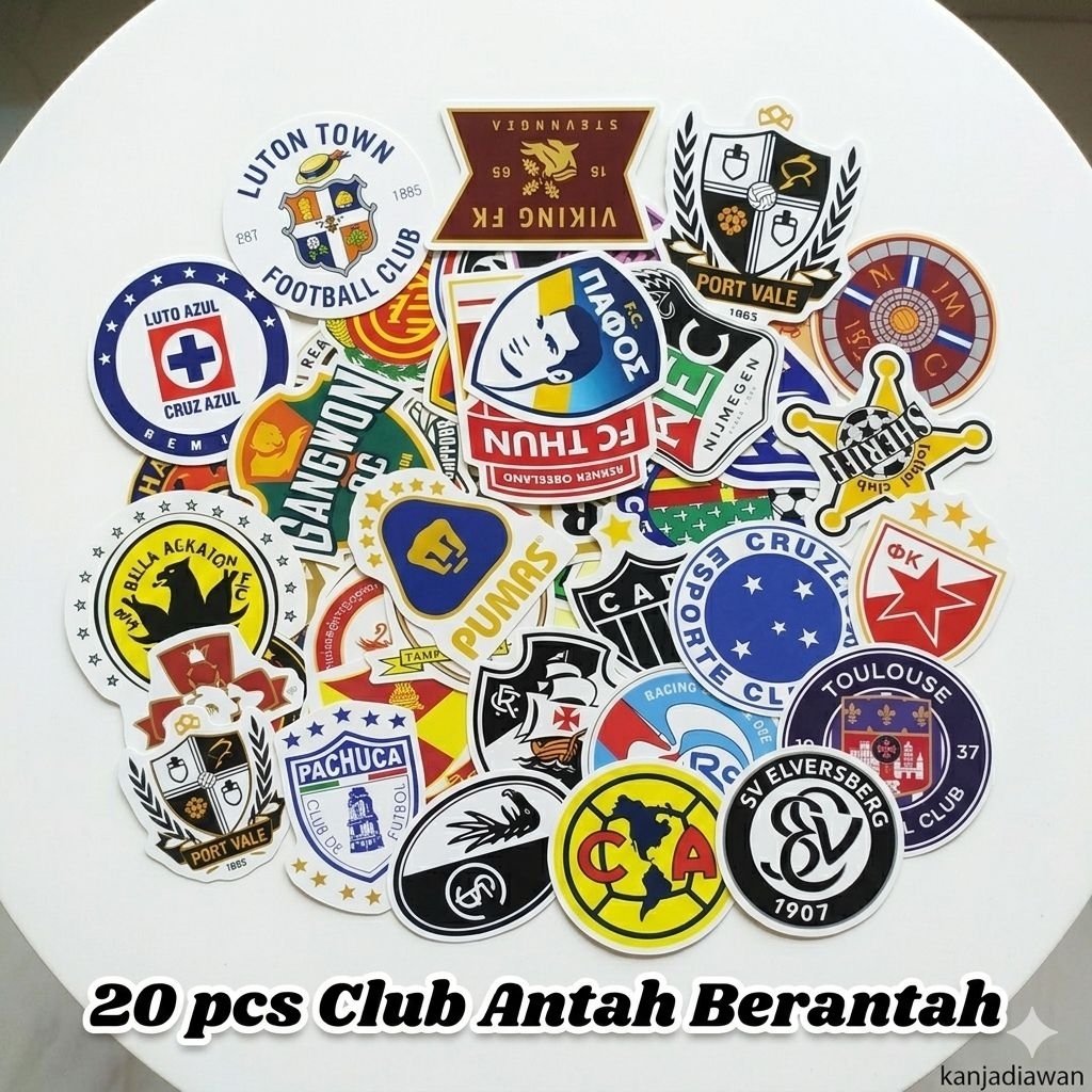 Custom Stiker Logo Club Bola Antah Berantah 20pcs Sticker Club