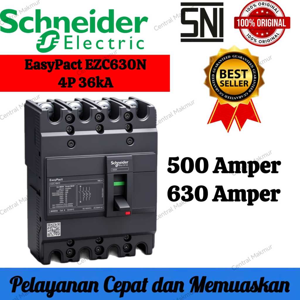 ORIGINAL MCCB Schneider EZC630N 36kA 4P 500A 630A MCCB EZC 630N 4 Phase 4 Pole 500 630 Amper