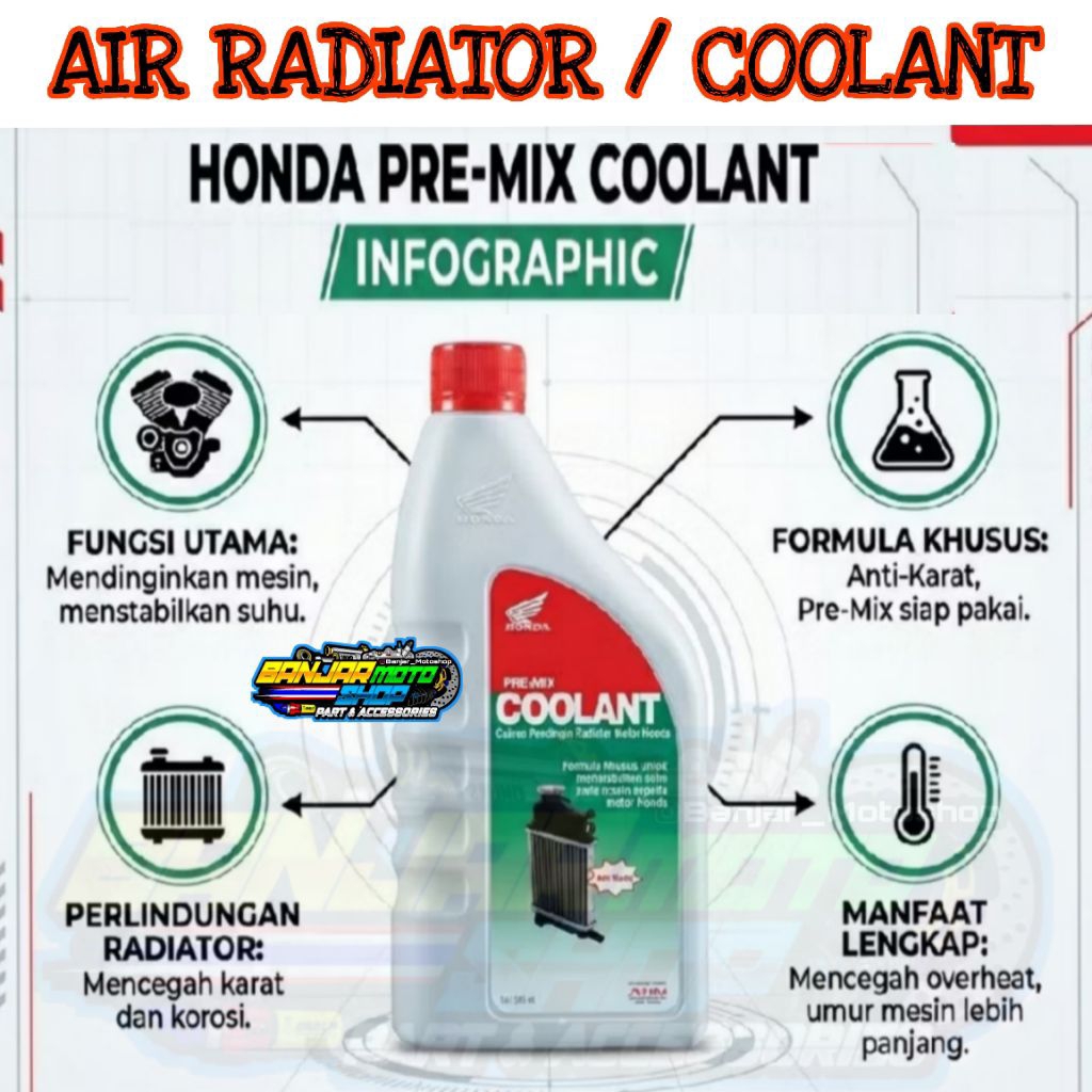 AIR RADIATOR AHM HONDA 500ML  | Pendingin Mesin | Radiator Coolant | Coolant Radiator AHM HONDA