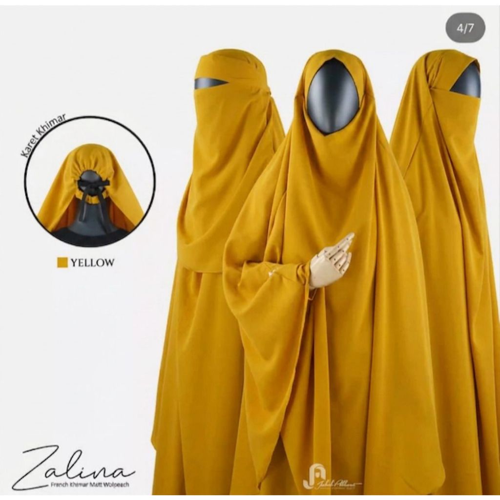 Jubah Akhwat Zalina Hijab Cadar Basic Syari Yellow