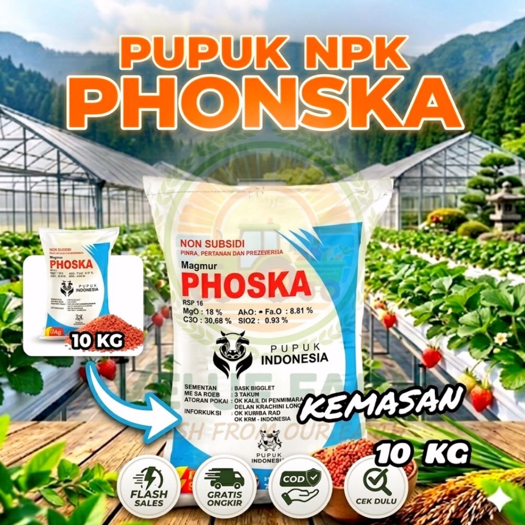 Pupuk NPK PHONSKA Kemasan 10 KG - NPK PHONSKA Maksimalkan Pertumbuhan Tanaman