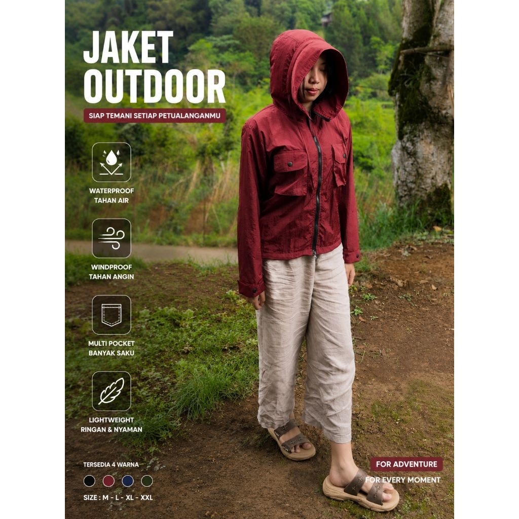 JAKET OUTDOOR DOUBLE ZIPPER PRUA WANITA DEWASA