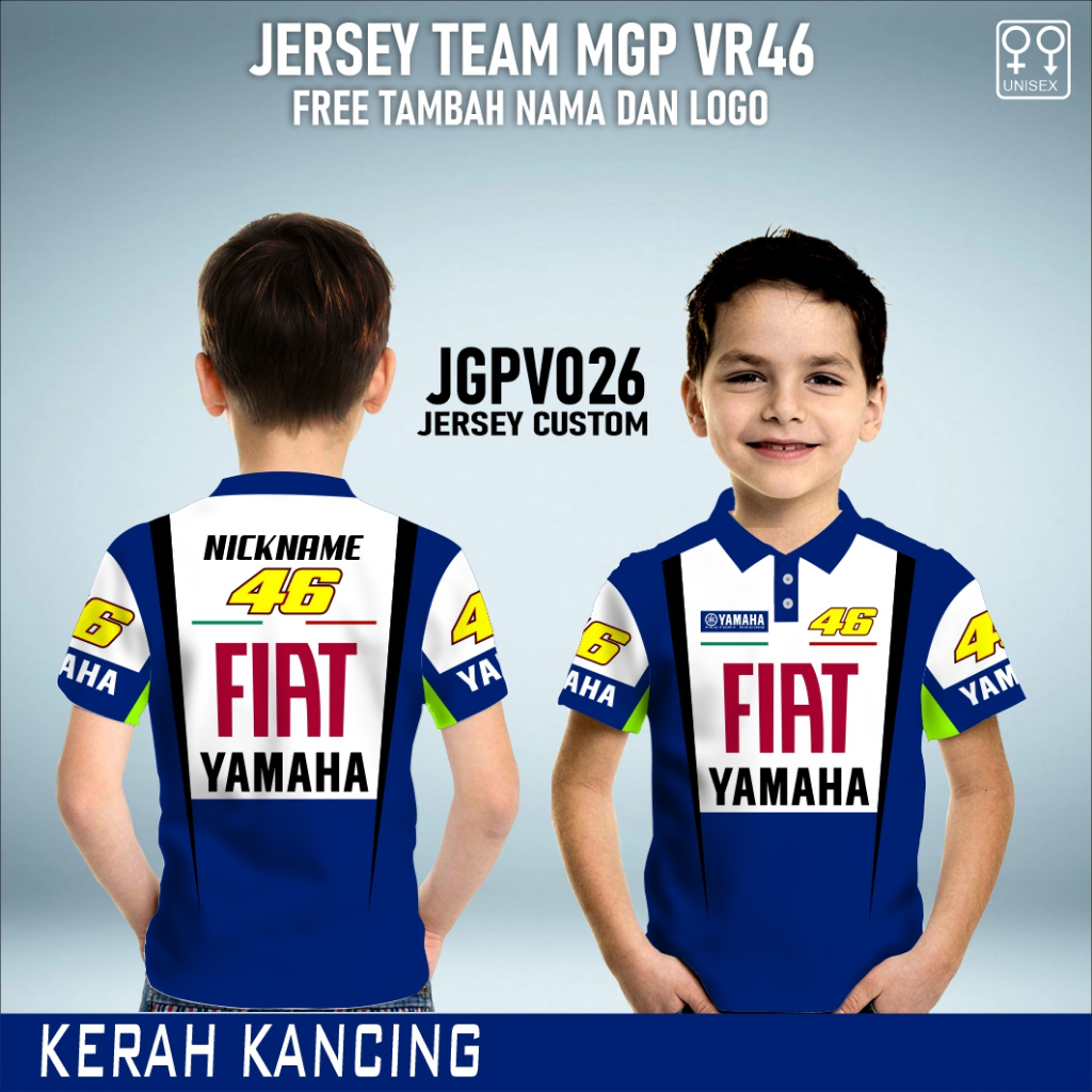 Jersey polo anak team motogp 026 team VR46 free custom
