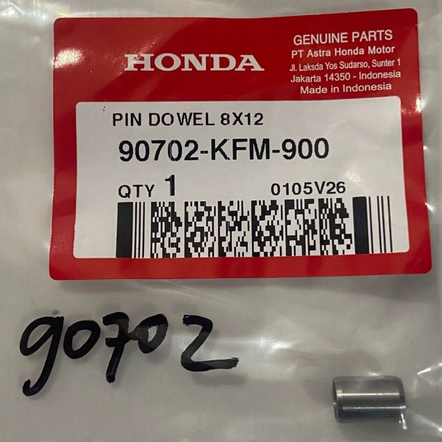Pin Dowel 8 X 12 Honda 90702 KFM 900