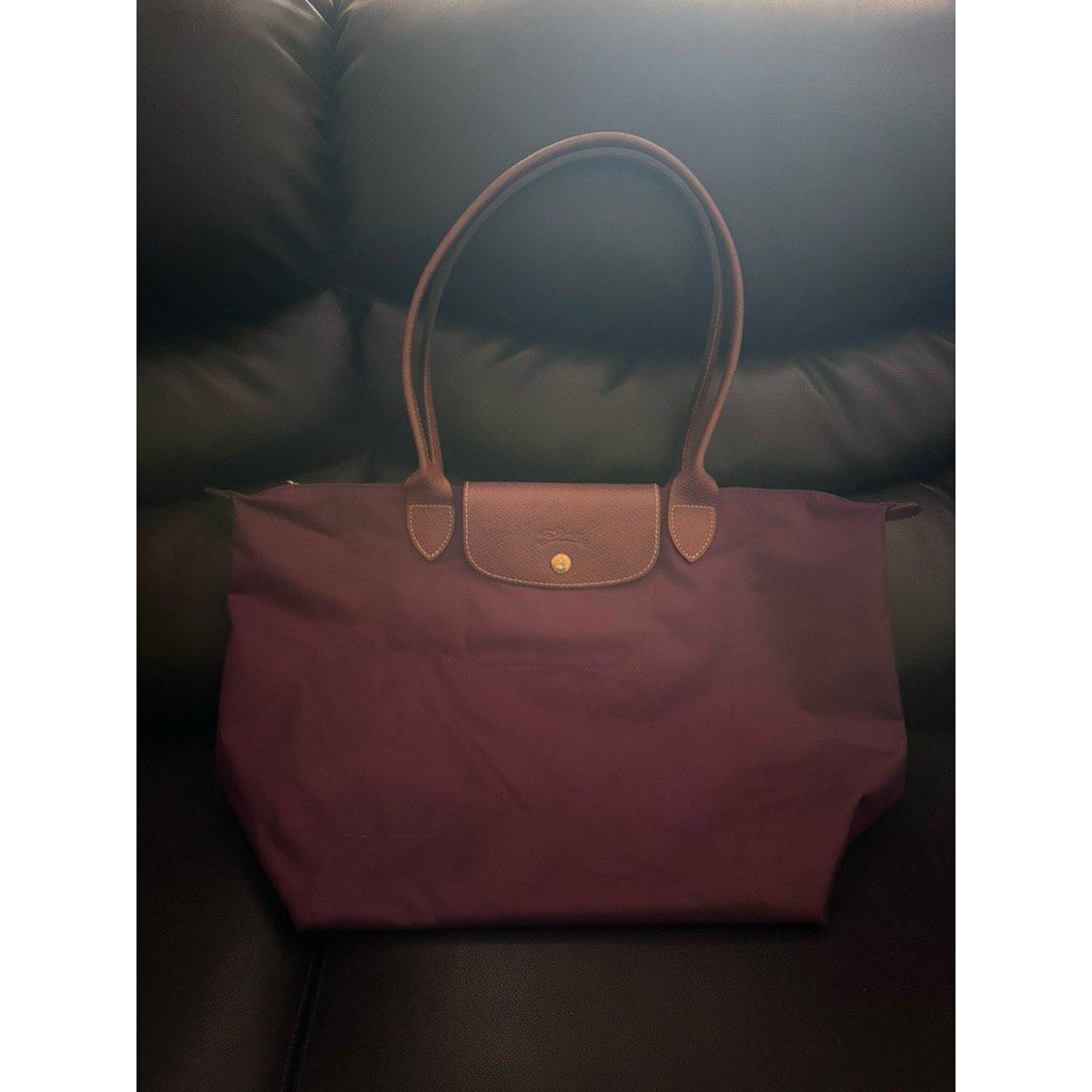 Preloved Totebag Longchamp Le Pliage LLH Burgundy Original