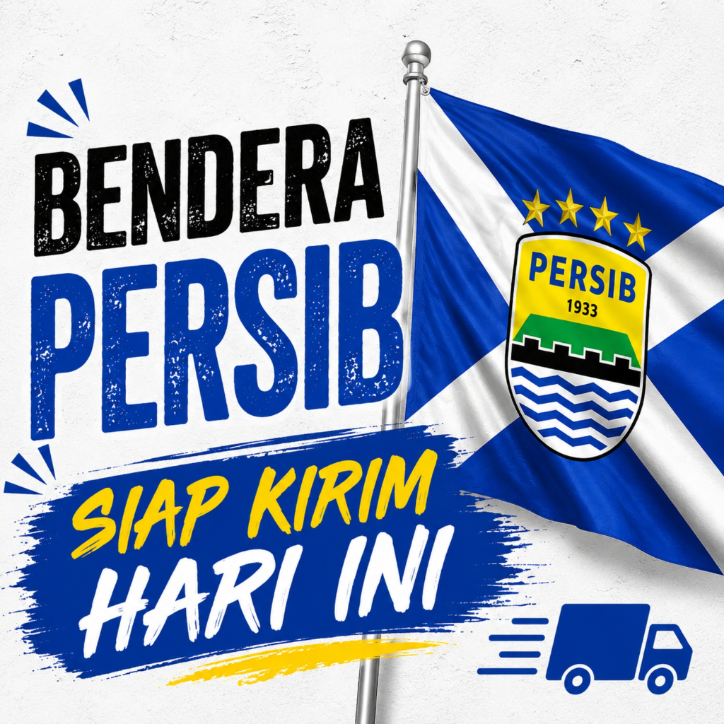 BENDERA PERSIB KAIN PERSIB BENDERA CUSTOM BENDERA PERSIB BACK TO BACK 5 star