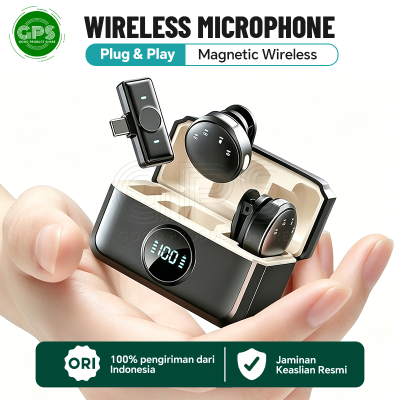Q8 Mic Wireless/Lavalier Mikrofon/Dual Magnetic Mic Audio Video Pembuatan Rekaman Di Baju Plug & Pla