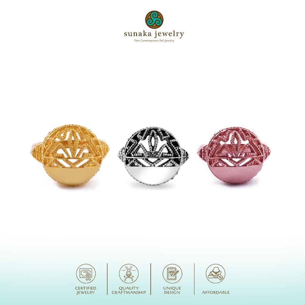 Cincin Cocktail Wanita Perak 925 Koleksi Songket Bali Sunaka Jewelry