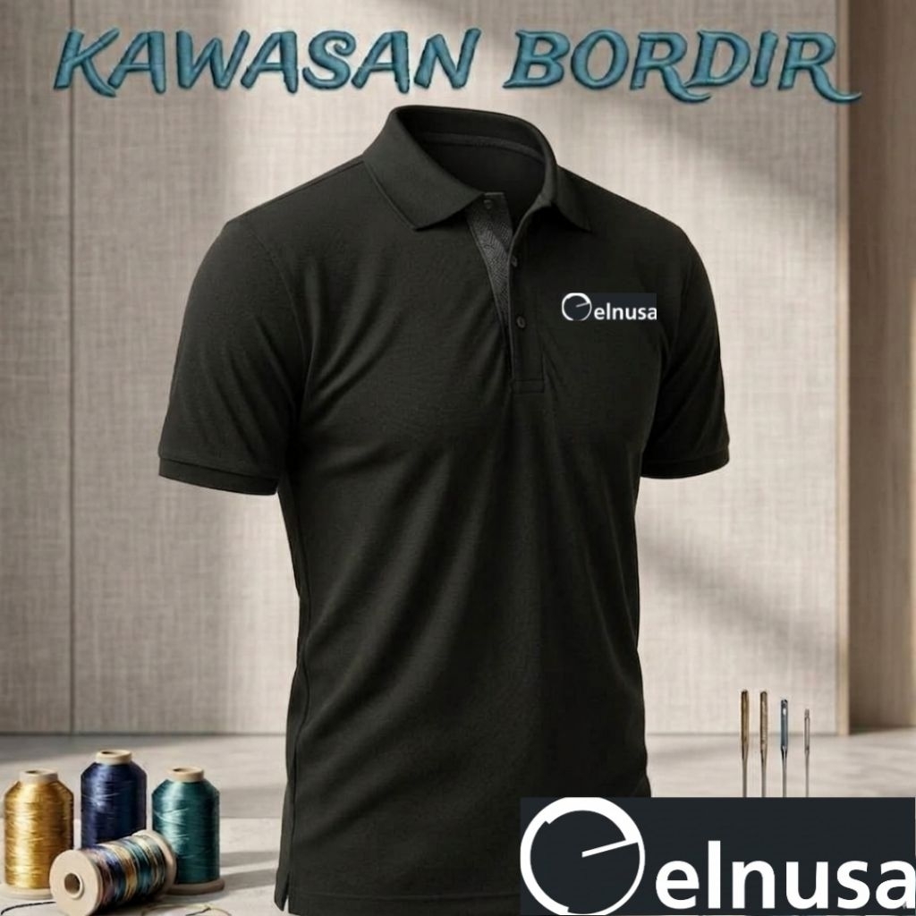polo shirt Elnusa kaos Elnusa baju Elnusa full bordir bisa request..