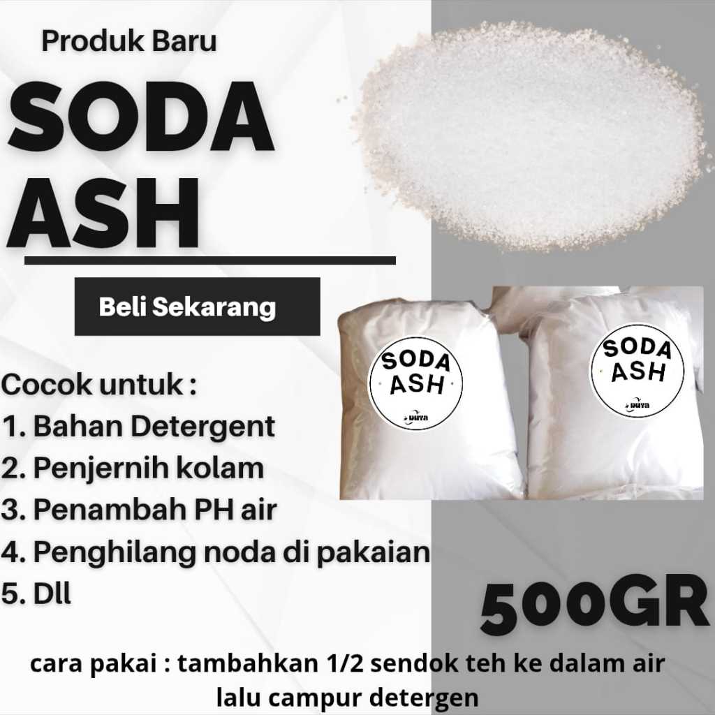 SODA ASH 500GR - SODA ASH - BAHAN DETERGENT - BAHAN SABUN - SODA - GSM SODA 5002
