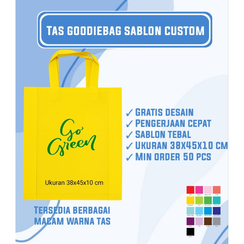 Paket murah tas ukuran 38x45x10 cm tas sembako tas idul Fitri tas syukuran Tas goodie bag sablon cus