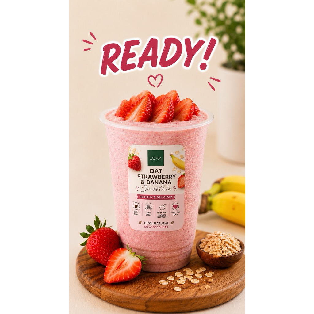 Banana Strawberry Oat Smoothies