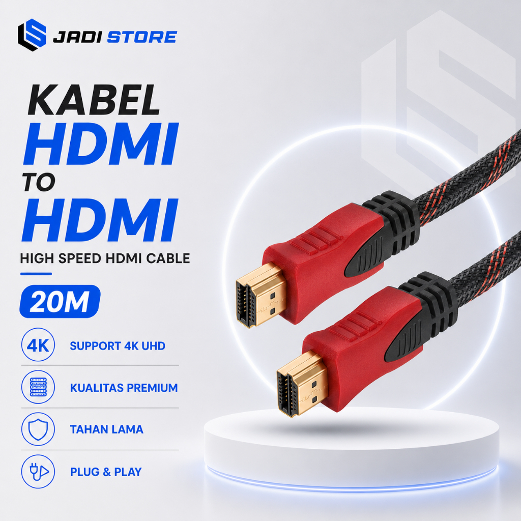 Kabel HDMI to HDMI Kabel HDMI Laptop PC Ke Monitor Proyektor TV Kabel HDMI to HDMI  20M 20 Meter