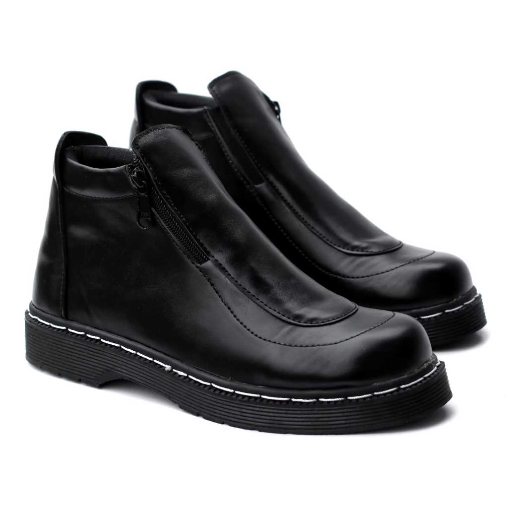 Sepatu Pantofel Hitam Boots Formal Kerja Pria Resleting