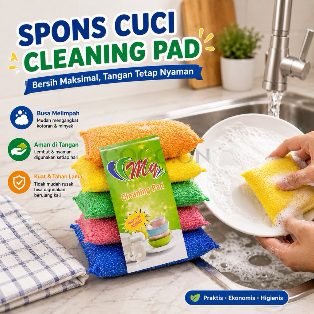 COCO.ON • Cleanning Spons Cuci Piring Ekonomis Praktis untuk Peralatan Dapur