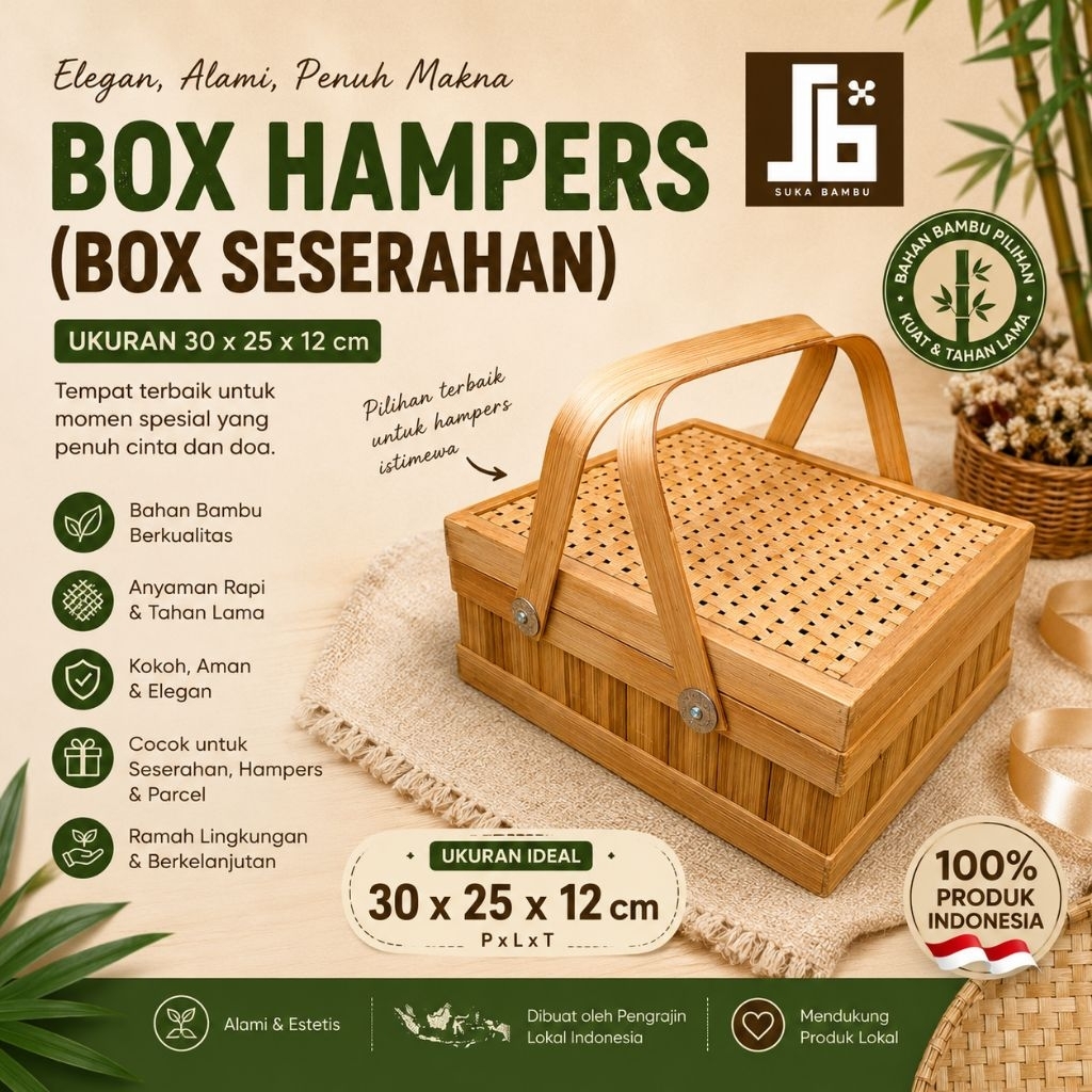 box hantaran, box hampers, box seserahan, box sebaguna dari bambu