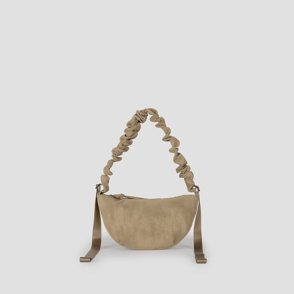 Joseph And Stacey - Daily Shirring Bag S_Faux Suede - Smoky Beige