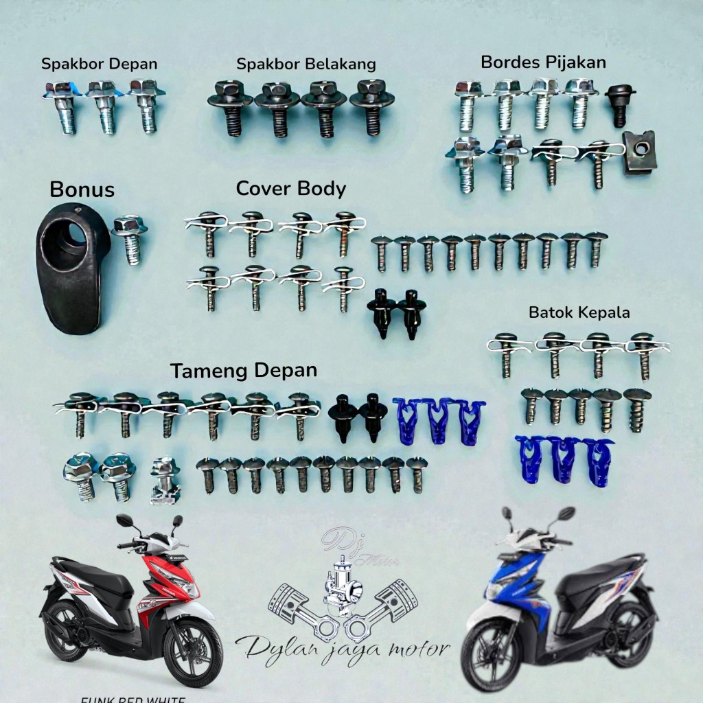 Baut Body Motor Beat ECO | Baut Body Honda Beat ECO Full set | Baut Cver body Beat ECO 2012 2013 201