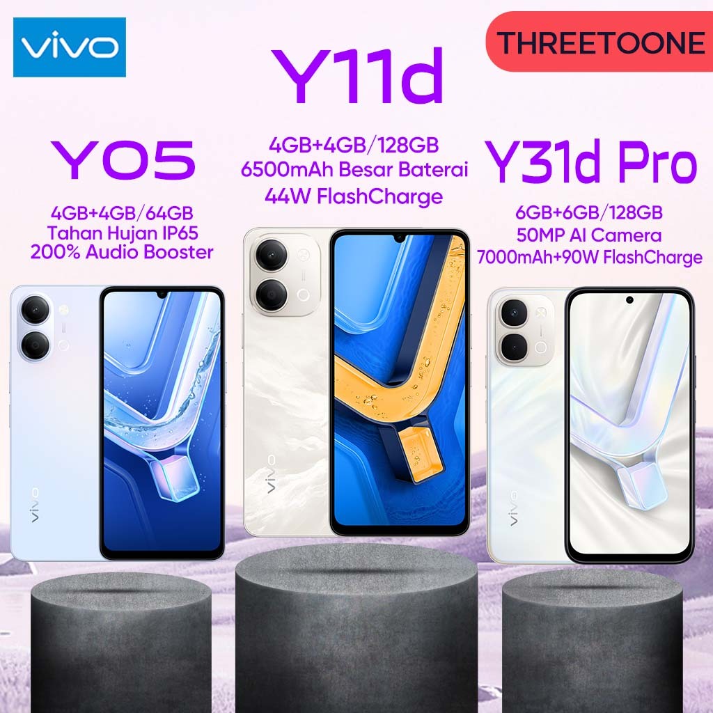 Vivo Y05/Y11d/Y31d Pro RAM 6GB ROM 128GB 6500mAh Baterry Hp Vivo Terbaru 2026 Garansi Resmi Bisa COD