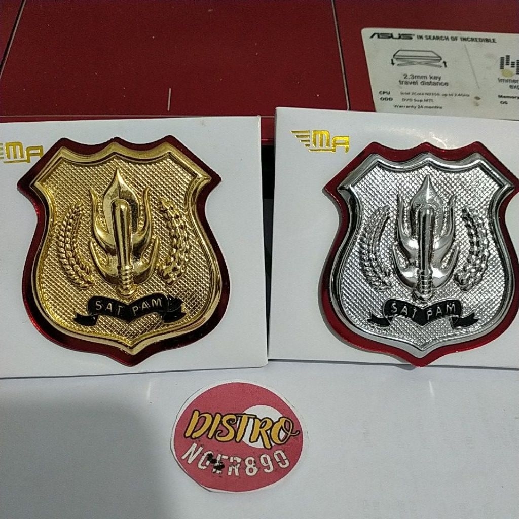 Pin kewenangan satpam bagus model timbul cor siver gold MA exlusive  DISTRO NOER890
