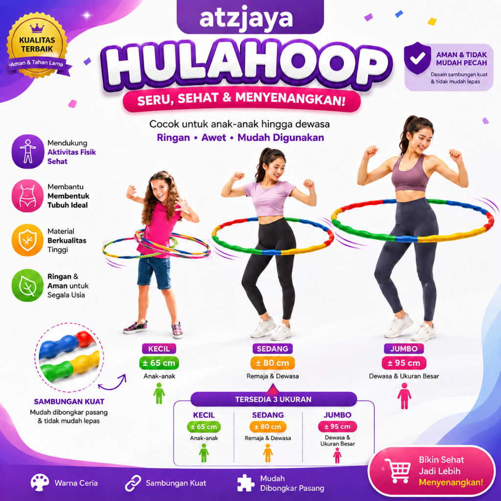 Atzjaya - Mainan Anak Hulahoop HH K-8HA Holahop Remaja Hulahop Dewasa Holahoop Olahraga Sehat