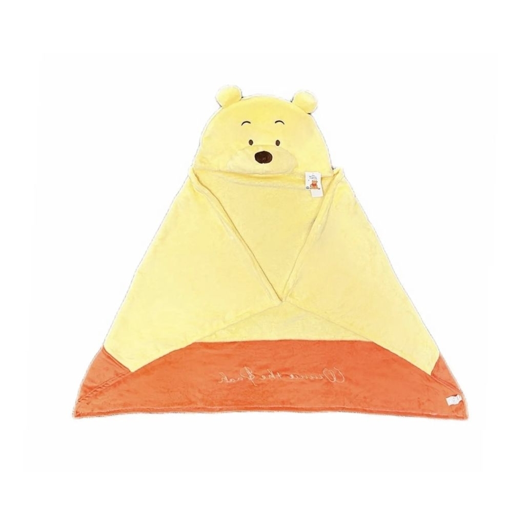 Miniso Selimut AC Winnie the Pooh We Bare Bears Ice Bear Air Conditioner Blanket Hoodie Selimut Lemb