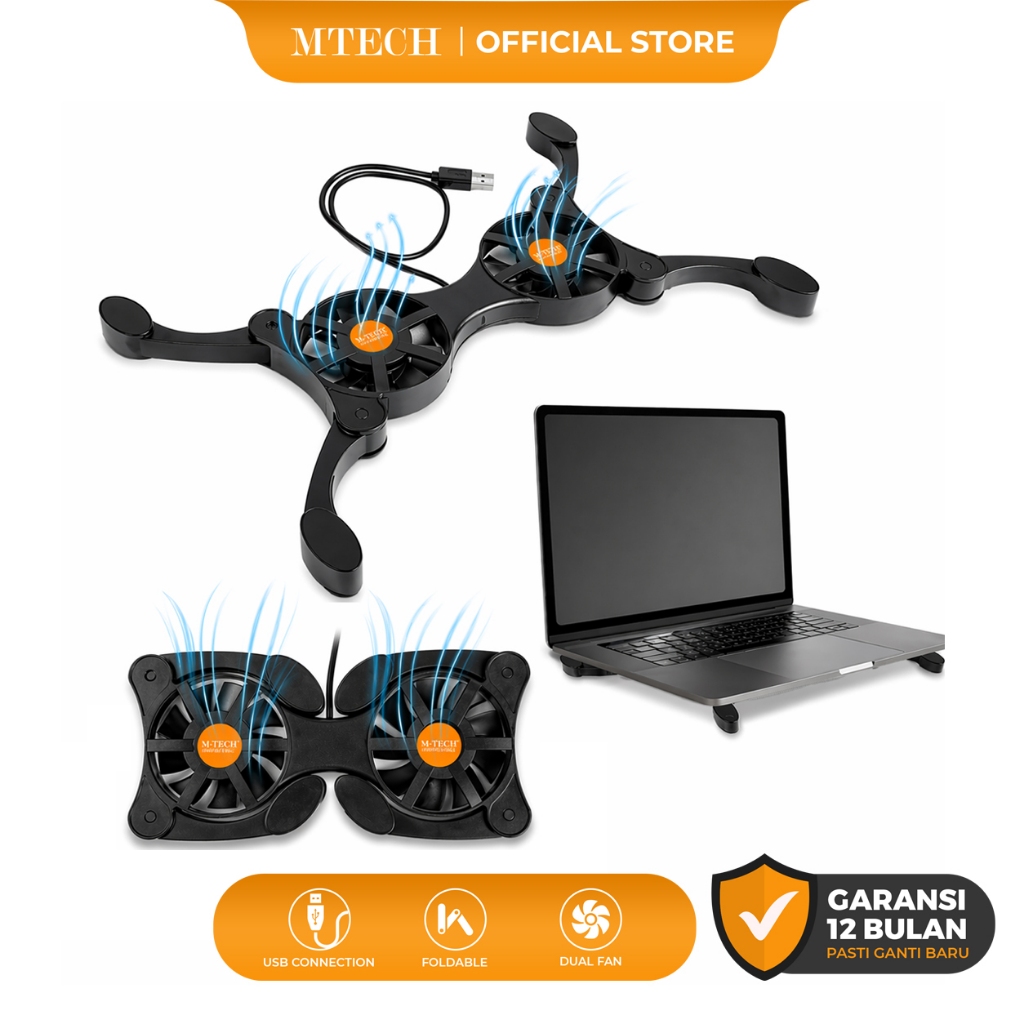 MTECH Cooling Pad Kipas Pendingin Laptop Kepiting 919 M-Tech Original