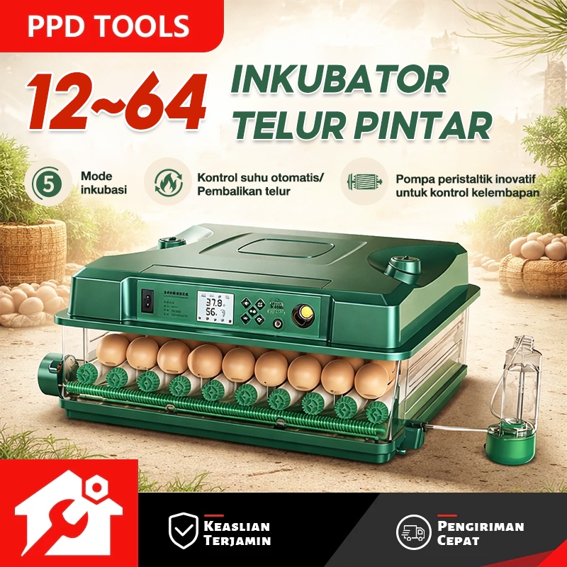 PPD 64 buah inkubator rumah tangga listrik rutin ayam dan bebek kontrol suhu otomatis penuh inkubato