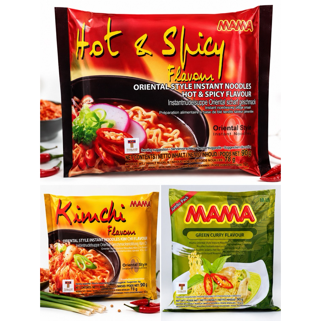 Mie Instan Mama Tom Yum Shrimp 90g - Rasa Pedas, Praktis, Seger