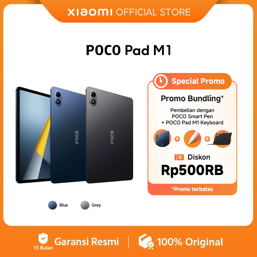POCO Pad M1 (8GB/256GB) | Layar jernih 12.1" 2.5K  | Snapdragon® 7s Gen 4 | Baterai jumbo 12000mAh (
