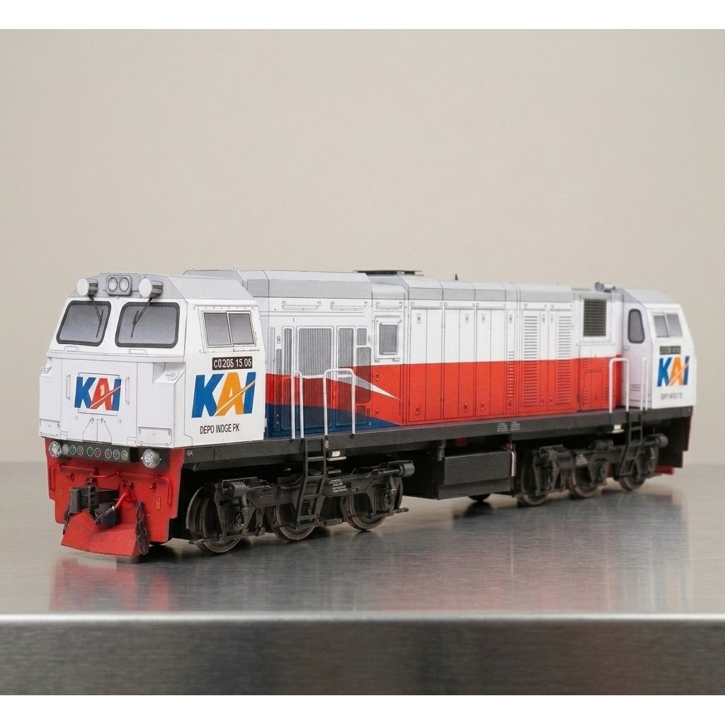 Papercraft Lokomotif CC206 KAI Realistis DIY Pajangan Koleksi