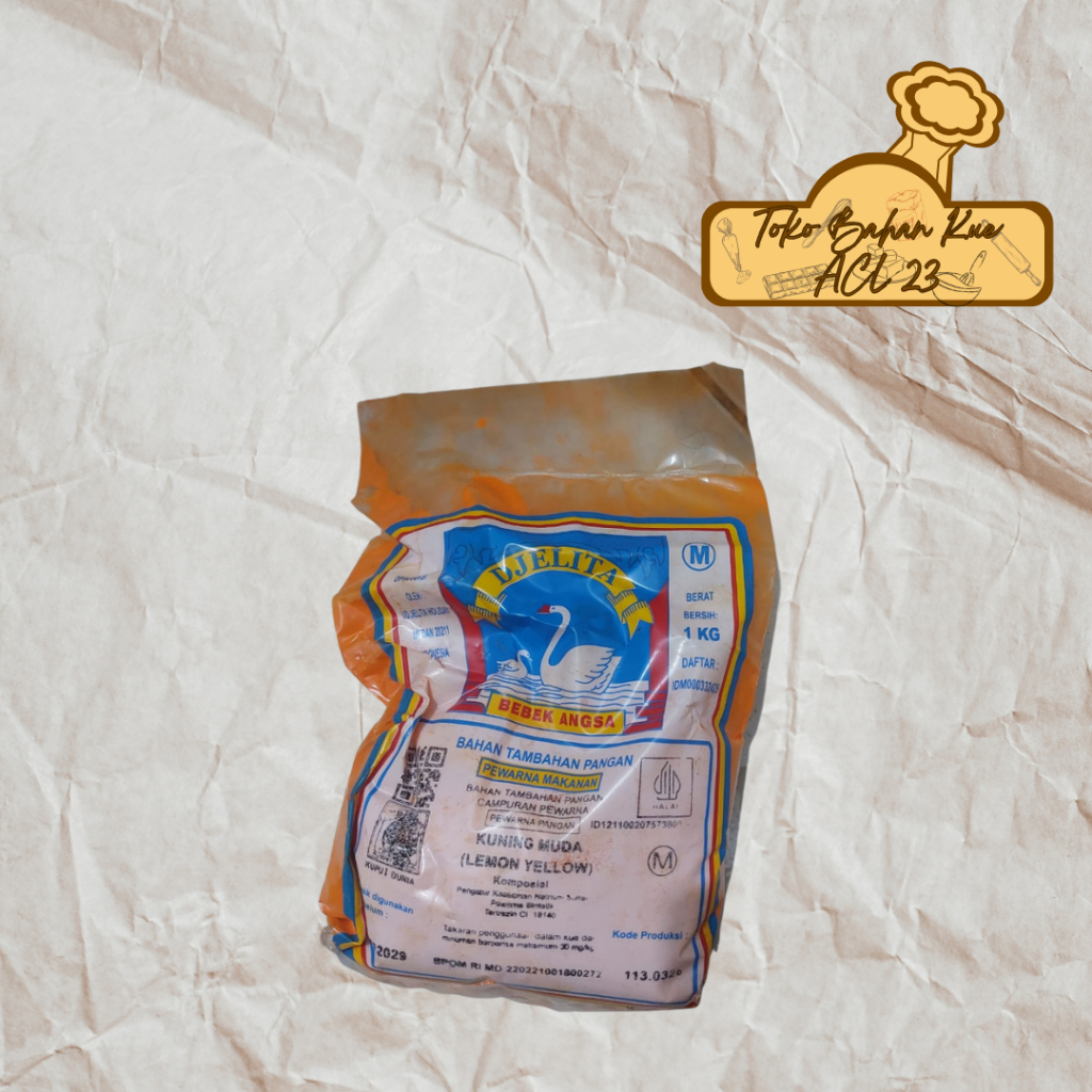 Gincu Bubuk Pewarna Makanan Bubuk Kuning Muda Lemon Yellow Cap Bebek Angsa 1 Kg