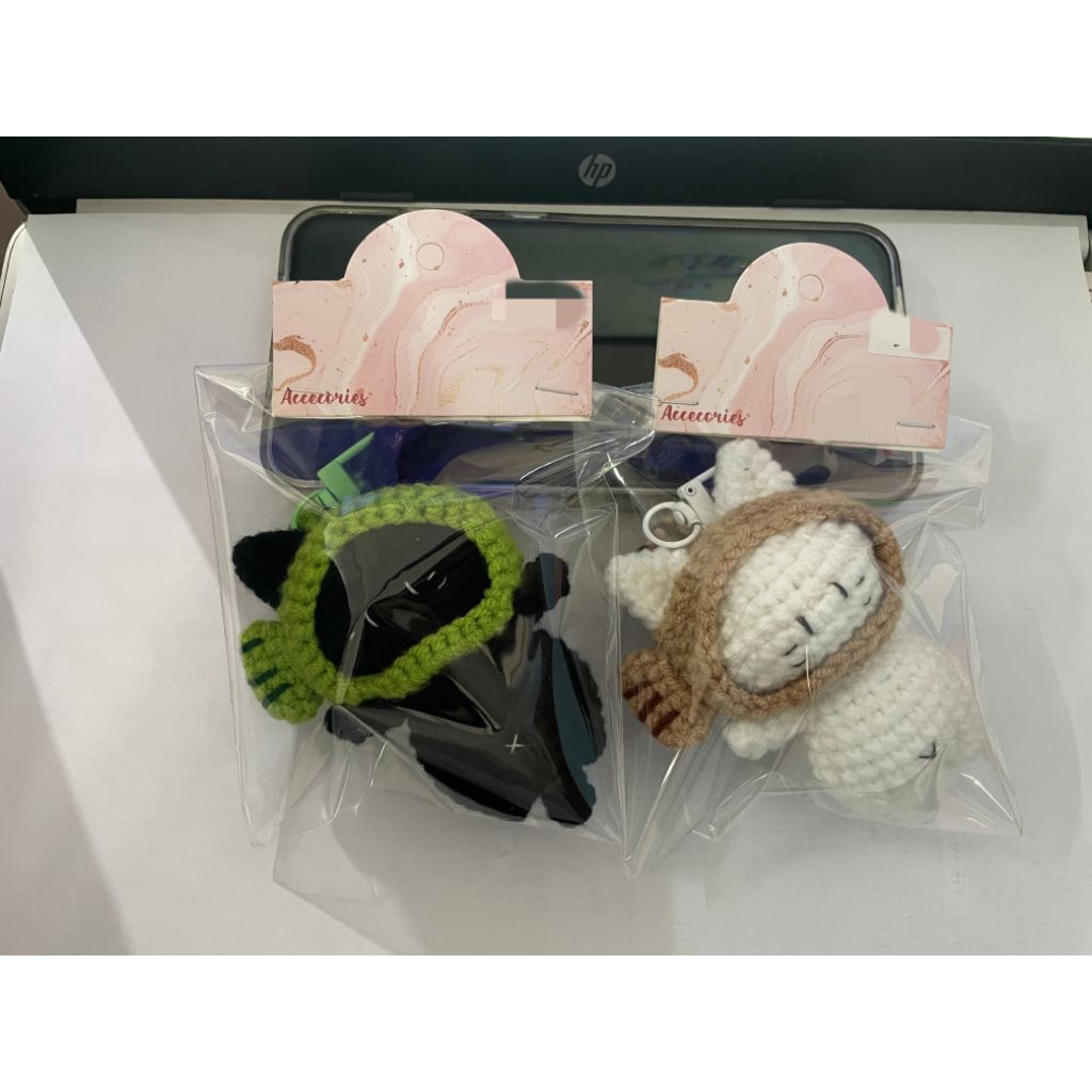 Ganci Rajut Cat Taiyaki Hat Crochet | Boneka Rajut Kucing Topi Taiyaki Ikan