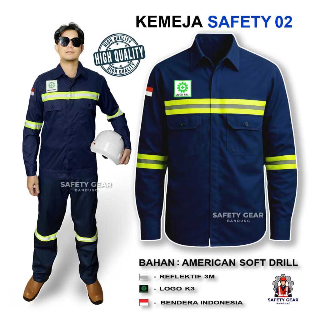 Jaket Safety K3 | Kameja Safety K3 | Jaket Proyek | Jaket Safety Lapangan Premium