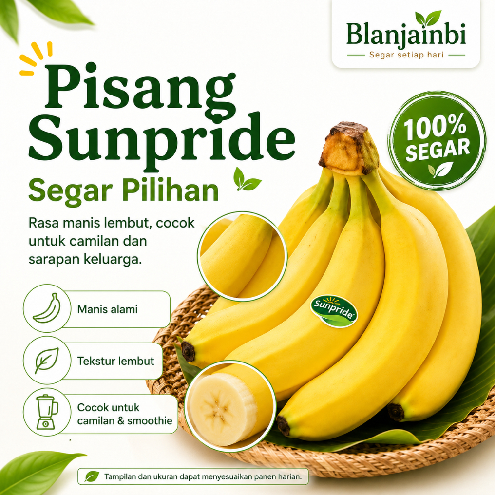 Pisang Sunpride 500gr–1Kg - Buah Fresh untuk Keluarga Bandung