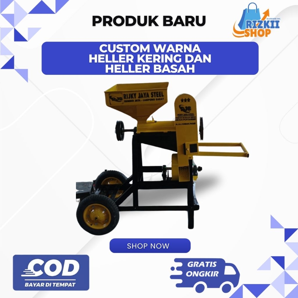 Custom warna Mesin Heller (Huller) gilingan kopi  Solusi Proses Basah & Kering